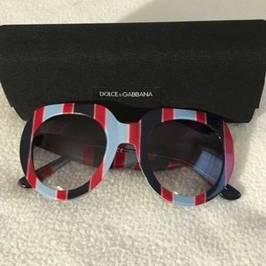 SOLD SOLD Dolce & Gabbana Red Blue Striped Sunglasses